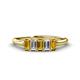1 - Noura 5x3 mm Emerald Cut Citrine and Lab Grown Diamond 5 Stone Wedding Band 