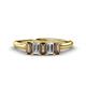 1 - Noura 5x3 mm Emerald Cut Smoky Quartz and Lab Grown Diamond 5 Stone Wedding Band 