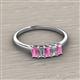 2 - Noura 5x3 mm Emerald Cut Pink Sapphire and Lab Grown Diamond 5 Stone Wedding Band 
