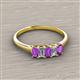 2 - Noura 5x3 mm Emerald Cut Amethyst and Lab Grown Diamond 5 Stone Wedding Band 