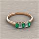 2 - Noura 5x3 mm Emerald Cut Emerald and Lab Grown Diamond 5 Stone Wedding Band 