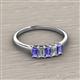 2 - Noura 5x3 mm Emerald Cut Tanzanite and Lab Grown Diamond 5 Stone Wedding Band 