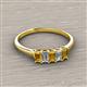 2 - Noura 5x3 mm Emerald Cut Citrine and Lab Grown Diamond 5 Stone Wedding Band 