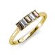 3 - Noura 5x3 mm Emerald Cut Smoky Quartz and Lab Grown Diamond 5 Stone Wedding Band 