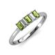 3 - Noura 5x3 mm Emerald Cut Peridot and Lab Grown Diamond 5 Stone Wedding Band 