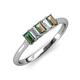 3 - Noura 5x3 mm Emerald Cut Lab Created Alexandrite and Lab Grown Diamond 5 Stone Wedding Band 