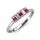 3 - Noura 5x3 mm Emerald Cut Pink Tourmaline and Lab Grown Diamond 5 Stone Wedding Band 