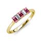 3 - Noura 5x3 mm Emerald Cut Pink Tourmaline and Lab Grown Diamond 5 Stone Wedding Band 