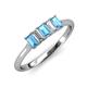 3 - Noura 5x3 mm Emerald Cut Blue Topaz and Lab Grown Diamond 5 Stone Wedding Band 