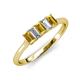 3 - Noura 5x3 mm Emerald Cut Citrine and Lab Grown Diamond 5 Stone Wedding Band 