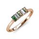 3 - Noura 5x3 mm Emerald Cut Lab Created Alexandrite and Lab Grown Diamond 5 Stone Wedding Band 