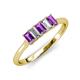 3 - Noura 5x3 mm Emerald Cut Amethyst and Lab Grown Diamond 5 Stone Wedding Band 