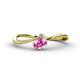 1 - Lucie Bold Oval Cut Pink Sapphire and Round Diamond 2 Stone Promise Ring 