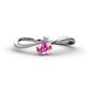 1 - Lucie Bold Oval Cut Pink Sapphire and Round Diamond 2 Stone Promise Ring 