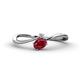 1 - Lucie Bold Oval Cut Ruby and Round Diamond 2 Stone Promise Ring 