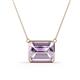 1 - Olivia 12x10 mm Emerald Cut Light Amethyst East West Solitaire Pendant Necklace 