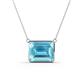 1 - Olivia 12x10 mm Emerald Cut Sky Blue Topaz East West Solitaire Pendant Necklace 