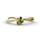 1 - Lucie Bold Oval Cut Peridot and Round Blue Sapphire 2 Stone Promise Ring 