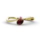 1 - Lucie Bold Oval Cut Red Garnet and Round Pink Sapphire 2 Stone Promise Ring 