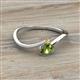 2 - Lucie Bold Oval Cut Peridot and Round Yellow Sapphire 2 Stone Promise Ring 