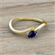 2 - Lucie Bold Oval Cut Blue Sapphire and Round Yellow Sapphire 2 Stone Promise Ring 