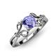 4 - Trissie Tanzanite Floral Solitaire Engagement Ring 