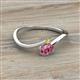 2 - Lucie Bold Oval Cut Pink Tourmaline and Round Yellow Sapphire 2 Stone Promise Ring 