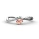1 - Lucie Bold Oval Cut Morganite and Round Diamond 2 Stone Promise Ring 