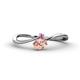 1 - Lucie Bold Oval Cut Morganite and Round Pink Sapphire 2 Stone Promise Ring 