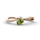 1 - Lucie Bold Oval Cut Peridot and Round White Sapphire 2 Stone Promise Ring 