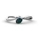 1 - Lucie Bold Oval Cut London Blue Topaz and Round White Sapphire 2 Stone Promise Ring 