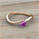2 - Lucie Bold Oval Cut Amethyst and Round White Sapphire 2 Stone Promise Ring 