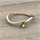 2 - Lucie Bold Oval Cut Peridot and Round White Sapphire 2 Stone Promise Ring 