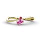 1 - Lucie Bold Oval Cut Pink Sapphire and Round Ruby 2 Stone Promise Ring 