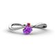 1 - Lucie Bold Oval Cut Amethyst and Round Ruby 2 Stone Promise Ring 