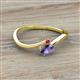 2 - Lucie Bold Oval Cut Iolite and Round Ruby 2 Stone Promise Ring 