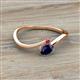 2 - Lucie Bold Oval Cut Blue Sapphire and Round Ruby 2 Stone Promise Ring 