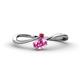 1 - Lucie Bold Oval Cut Pink Sapphire and Round Ruby 2 Stone Promise Ring 