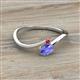 2 - Lucie Bold Oval Cut Tanzanite and Round Ruby 2 Stone Promise Ring 