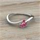 2 - Lucie Bold Oval Cut Pink Tourmaline and Round Ruby 2 Stone Promise Ring 