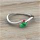2 - Lucie Bold Oval Cut Emerald and Round Ruby 2 Stone Promise Ring 