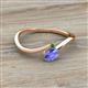 2 - Lucie Bold Oval Cut Tanzanite and Round Emerald 2 Stone Promise Ring 