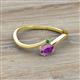 2 - Lucie Bold Oval Cut Amethyst and Round Emerald 2 Stone Promise Ring 