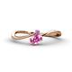 1 - Lucie Bold Oval Cut Pink Sapphire and Round Amethyst 2 Stone Promise Ring 