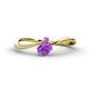 1 - Lucie Bold Oval Cut and Round Amethyst 2 Stone Promise Ring 