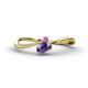 1 - Lucie Bold Oval Cut Iolite and Round Amethyst 2 Stone Promise Ring 