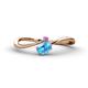 1 - Lucie Bold Oval Cut Blue Topaz and Round Amethyst 2 Stone Promise Ring 