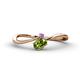 1 - Lucie Bold Oval Cut Peridot and Round Amethyst 2 Stone Promise Ring 