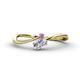 1 - Lucie Bold Oval Cut Diamond and Round Amethyst 2 Stone Promise Ring 