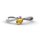 1 - Lucie Bold Oval Cut Citrine and Round Amethyst 2 Stone Promise Ring 